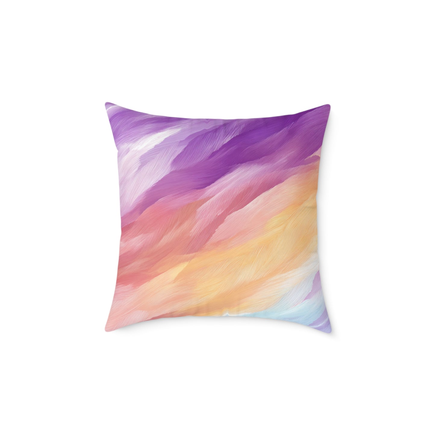 Pastel Stroke Mirage - Square Poly Canvas Pillow