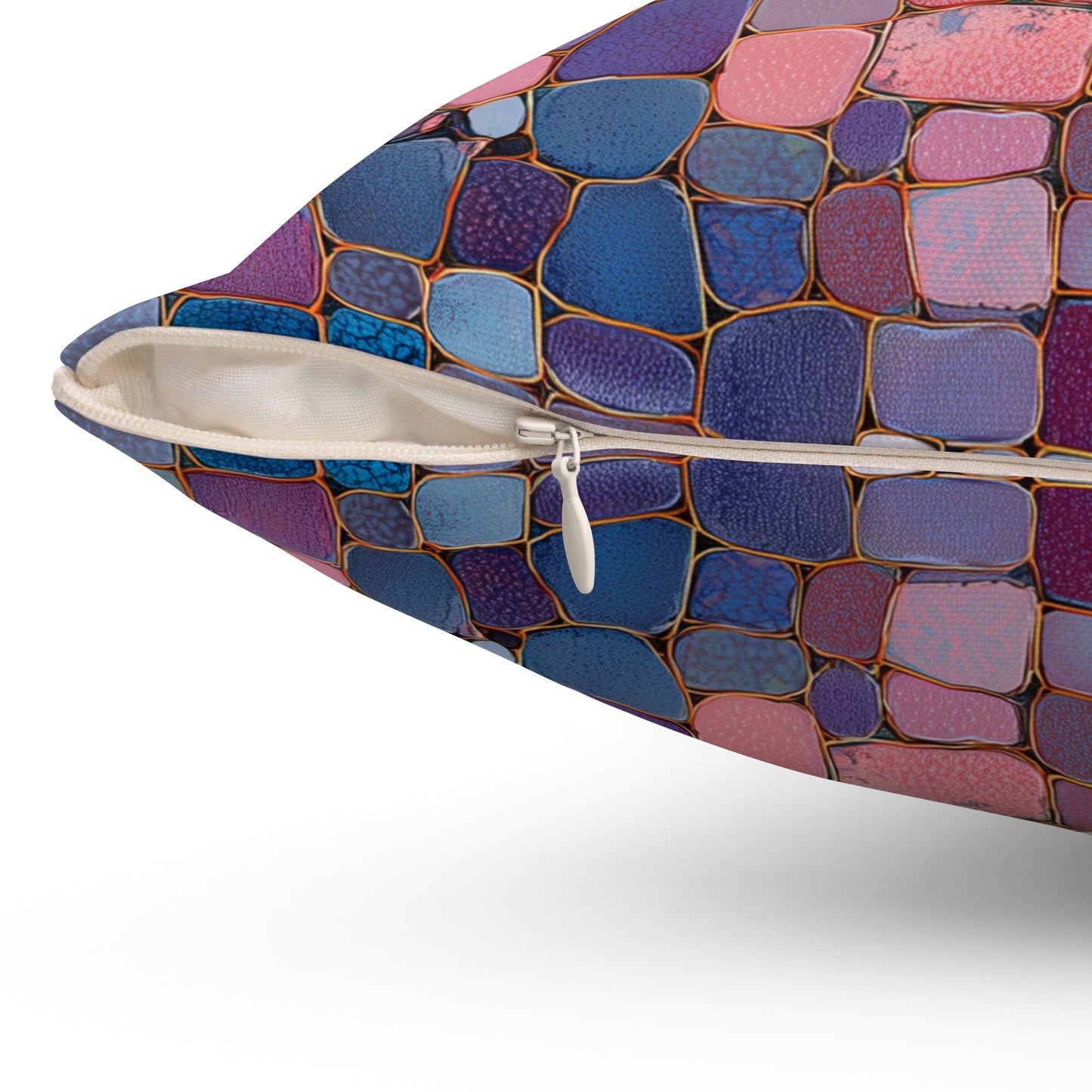 Dusky Jewel Mosaic - Spun Polyester Square Pillow