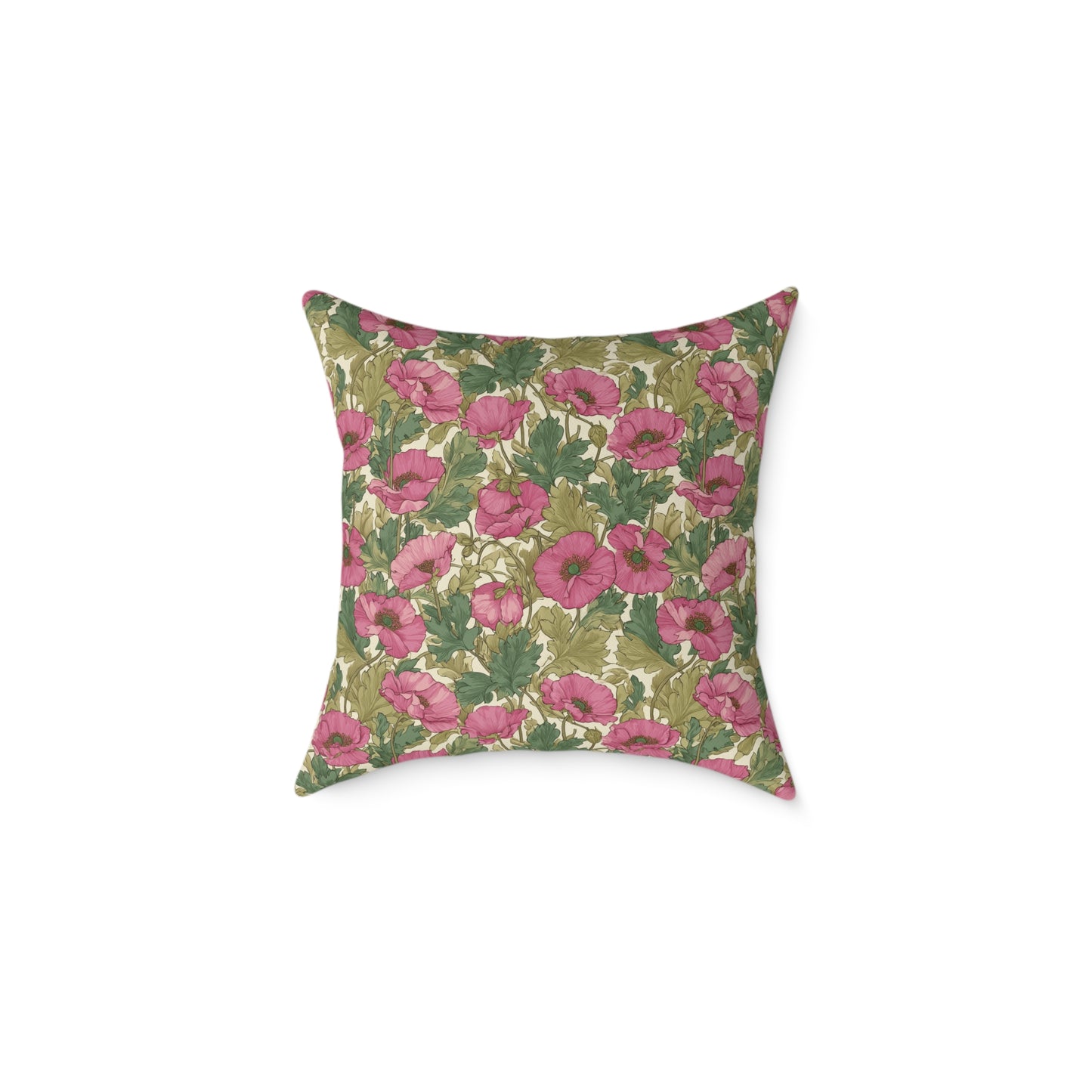 Roseleaf Garden Romance - Square Poly Canvas Pillow