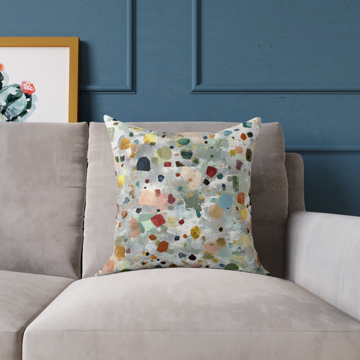 Color Speck Meadow - Square Poly Canvas Pillow