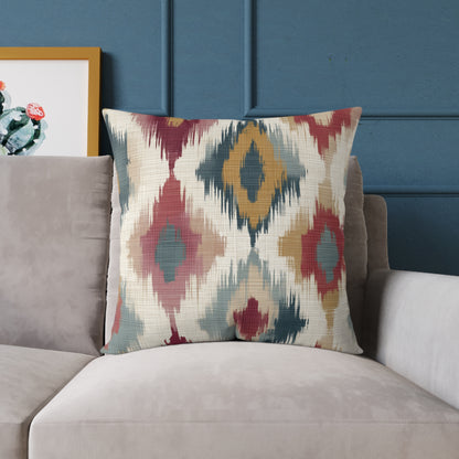 Woven Ember Diamonds - Square Poly Canvas Pillow