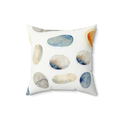 Warm River Stones - Faux Suede Square Pillow