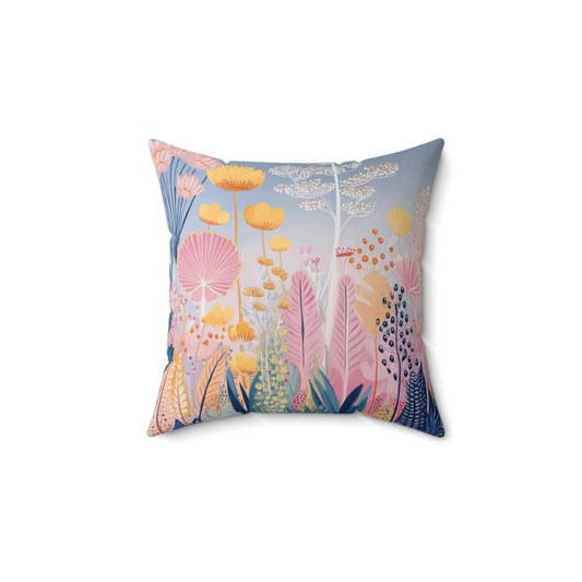 Wild Meadow Dreamscape - Faux Suede Square Pillow