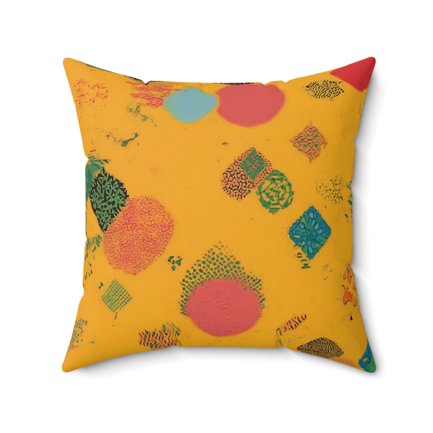 Golden Festival Shapes - Faux Suede Square Pillow