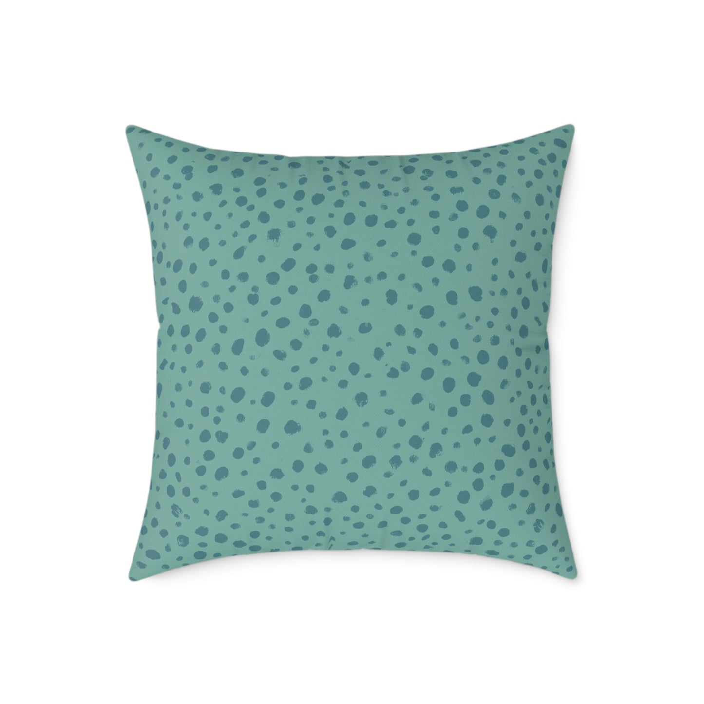 Pebble Scatter - Teal - Square Poly Canvas Pillow