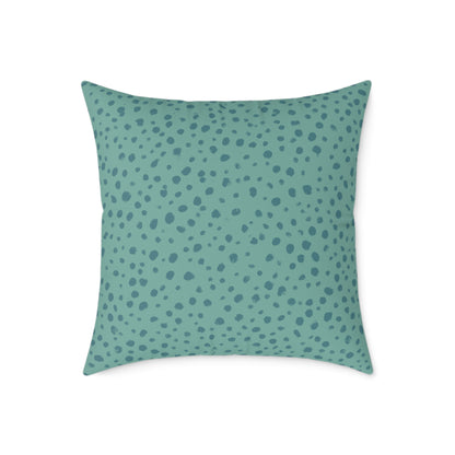 Pebble Scatter - Teal - Square Poly Canvas Pillow