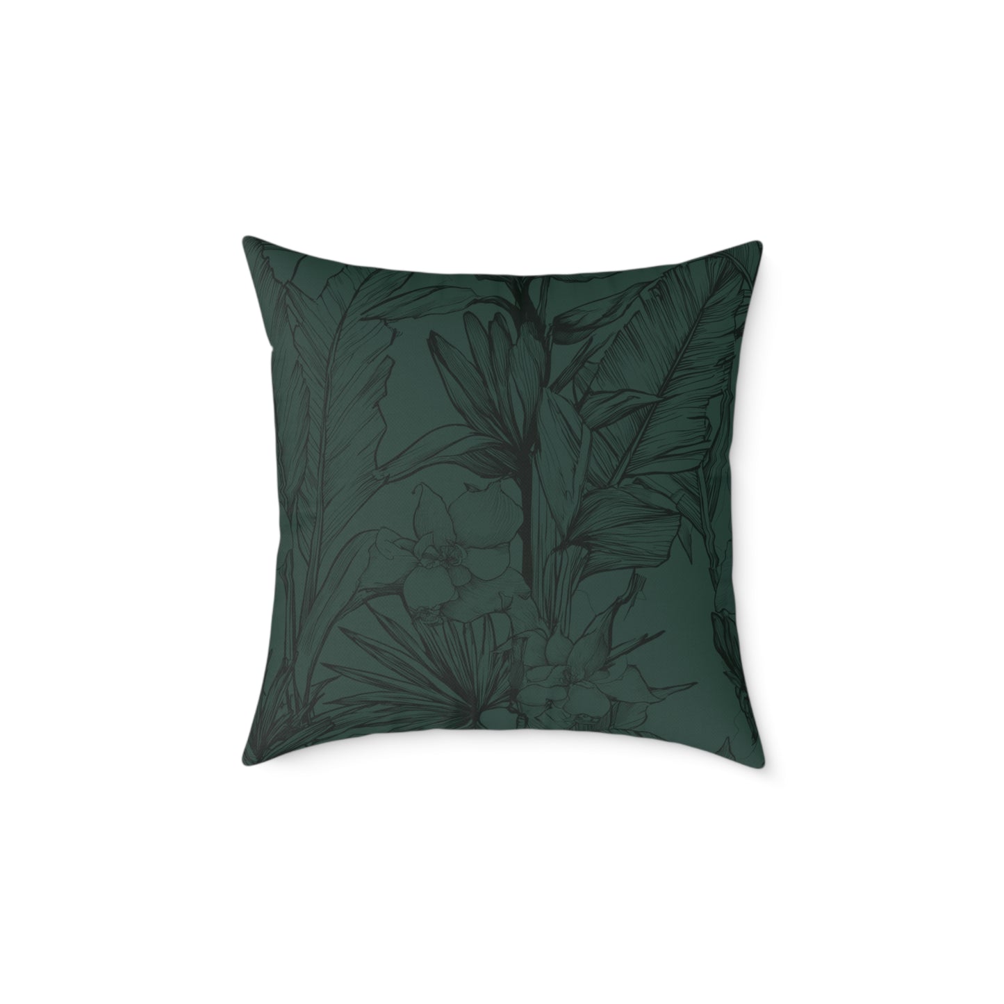 Emerald Night Garden - Square Poly Canvas Pillow