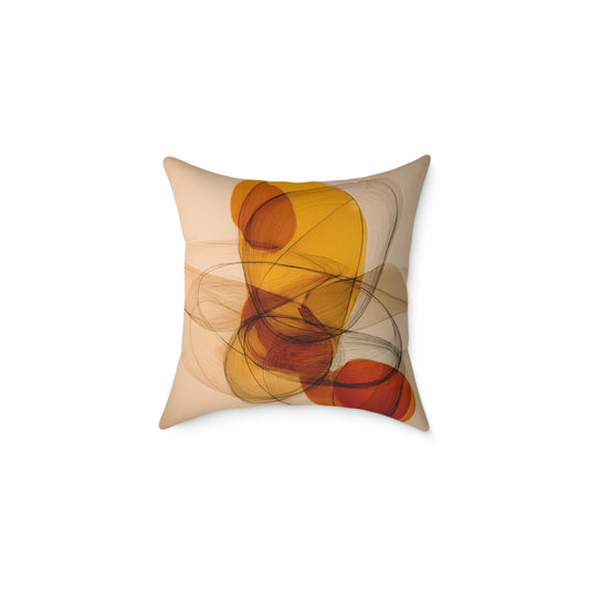 Amber Motion Orbit - Square Poly Canvas Pillow