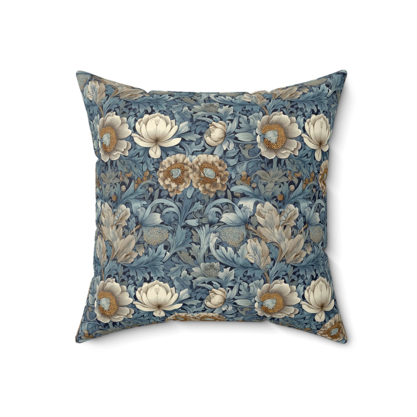 Blue Manor Floral Repeat - Spun Polyester Square Pillow