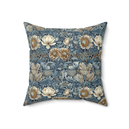 Blue Manor Floral Repeat - Spun Polyester Square Pillow