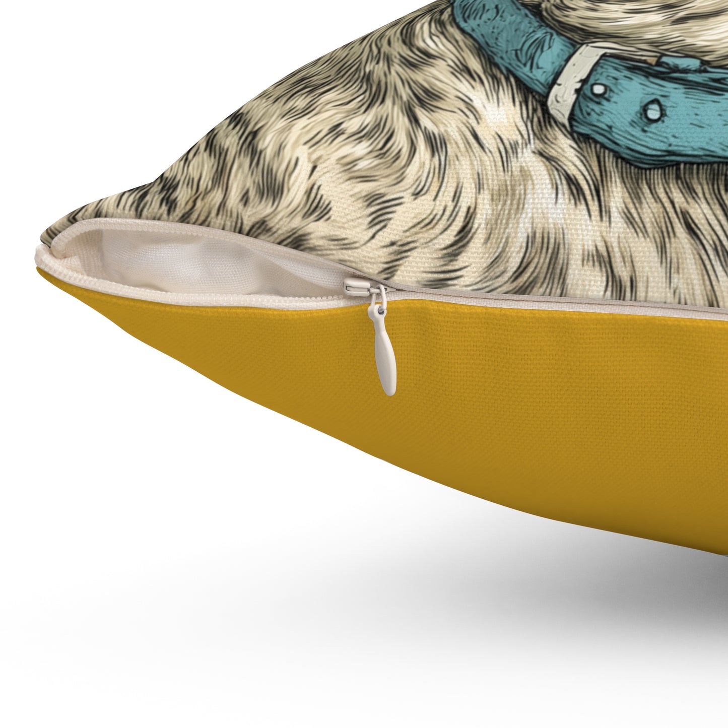 Terrier Halo - Spun Polyester Square Pillow