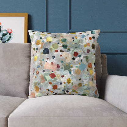 Color Speck Meadow - Square Poly Canvas Pillow